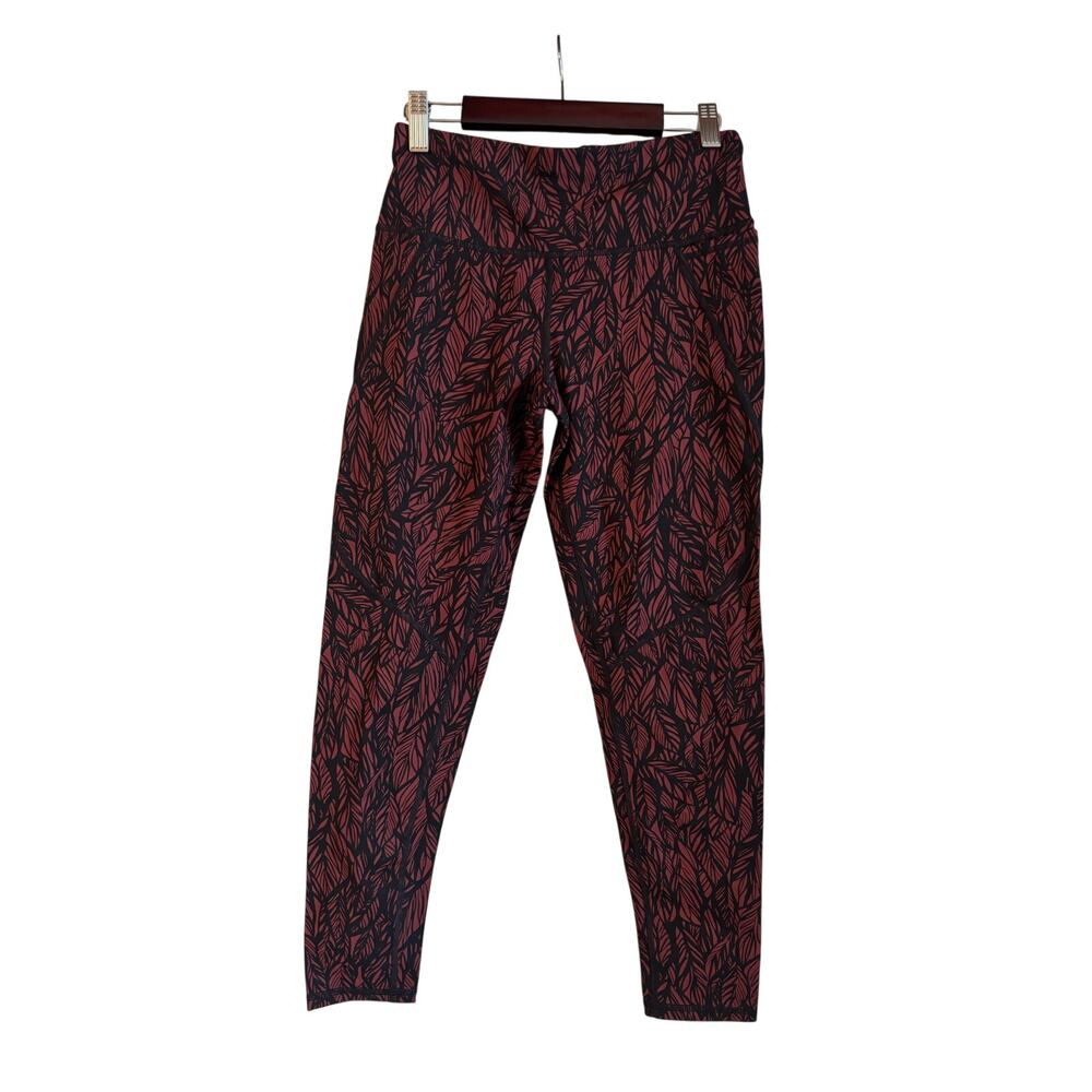 Sweaty Betty The Power 7/8 Leggings Red Fig Leaf Print Size XS NWOT